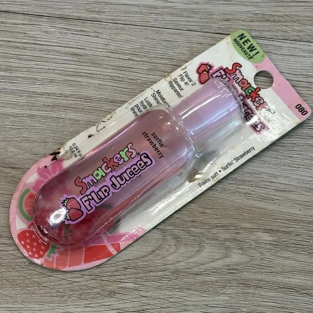 Y2K Lip Smackers F’lip Juicees Surfin’ Strawberry Lip Gloss Bonne Bell NEW 2000s
